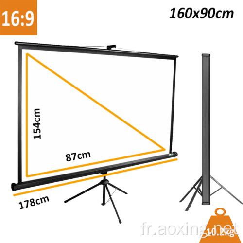 Écran de projection de traction portable du trépied standard